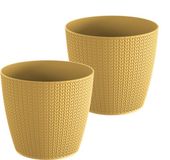 Prosperplast Bloempot Buiten Binnen Rond Wheaty 19cm MOSTERDBRUIN / 2 STUKS ! /