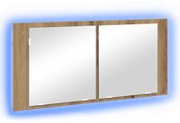 vidaXL LED Spiegelkast Artisan Eiken 100 x 12 x 45 cm Bewerkt hout
