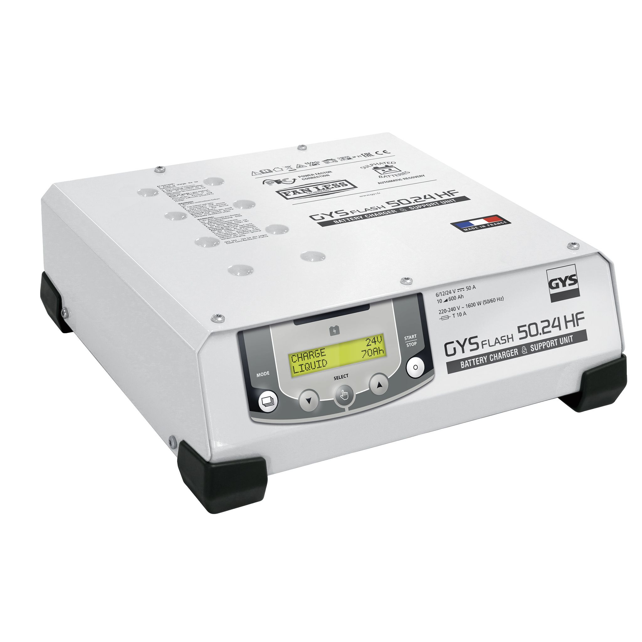 Gys acculader met voeding GYSFLASH 50.24 HF 5M