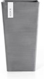Ecopots Rotterdam Mid High 56 - Grey - 31 x H56,5 cm - Vierkante grijze bloempot / plantenbak