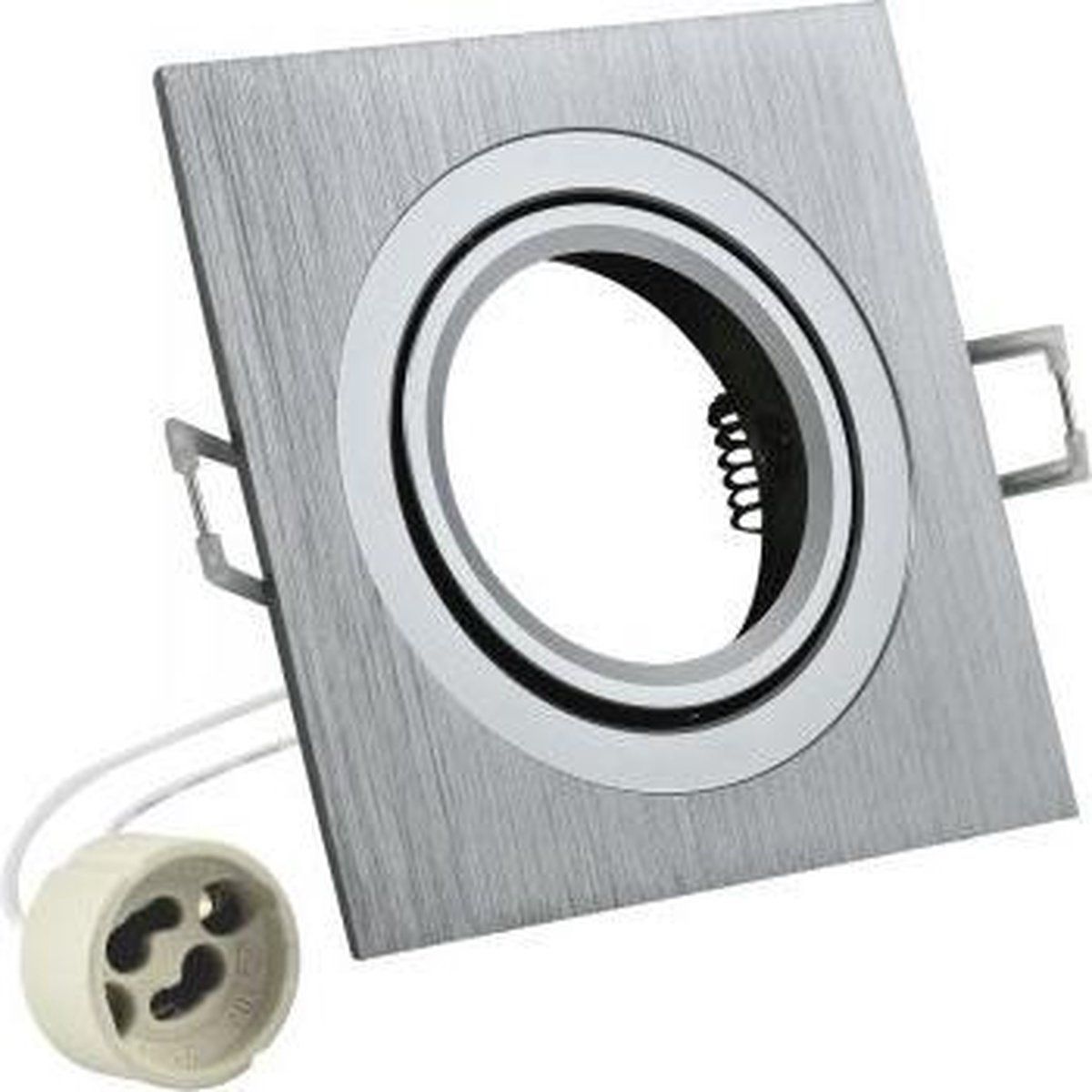 ABC-LED Inbouwspot GU10 - Vierkant - Aluminium - Zilver - 92mm