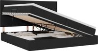 vidaXL Opbergbed met matras, hoofdeinde, Zwart, 200 x 200 cm, Stof