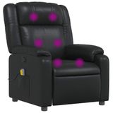 VidaXL Fauteuil de massage, réglable, similicuir, noir