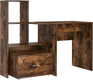 vidaXL Bureau Rook Eiken Bewerkt Hout 131,5 x 50 x 106,5 cm