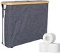 Panier de rangement pour papier toilette sans marque avec couvercle - organisateur de salle de bain - 1 pièce - gris - bambou - 45 x 15 x 37 cm