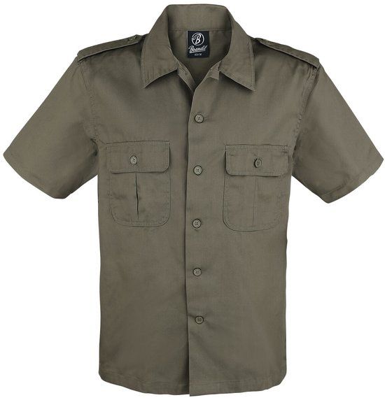Brandit Legerhemd met kort mouw Heren Shirt met korte mouwen - olijf - XXL
