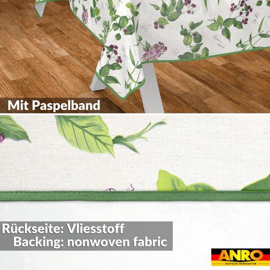 ANRO Tafelkleed Lavendel Groen 200x140cm Met sierband Afwasbaar Waterafstotend Binnen & Buiten