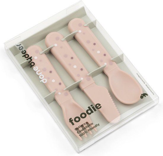 Done by Deer Foodie Cutlery Set Happy Dots Powder
