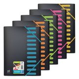 Oxford 400009067 Schutkaart Polypropyleen (PP) A4 Zwart, Blauw, Groen, Oranje, Roze, Geel 5 stuk(s)