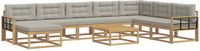 vidaXL - Hoek loungeset - 8 zitplekken - Wit en lichtgrijs - Acacia hout