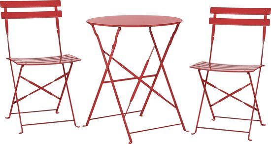 Beliani FIORI Bistroset voor 2 - Rood - Staal