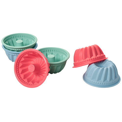 Lurch 83018 Silicone Bakvormen - 6 stuks - Blauw/Groen/Rood