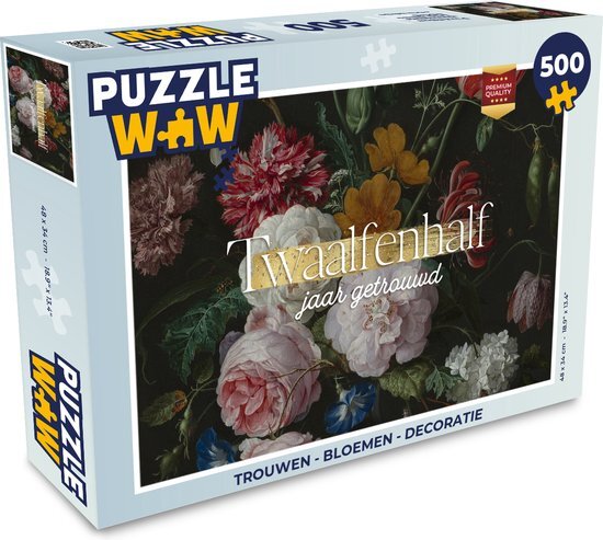 MuchoWow Puzzel Twaalfenhalf jaar getrouwd - Spreuken - Quotes - Jubileum - Liefde - Legpuzzel - Puzzel 500 stukjes - Sinterklaas cadeautjes - Sinterklaas voor grote kinderen