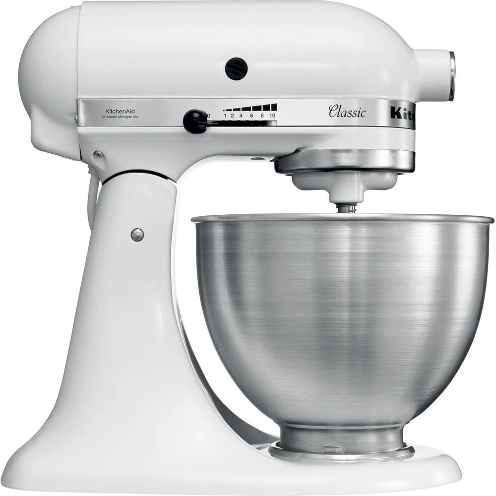 KitchenAid 5K45SS Stand Mixer - 275W - Stainless Steel/White