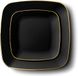 Decorline - 32 Luxe réutilisable plastique Set de fête - Noir avec Bordure Dorée-Square Collectie