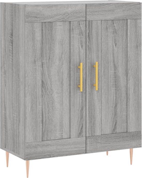 vidaXL Dressoir 69,5x34x90 cm Bewerkt Hout Grijs Sonoma Eikenkleurig