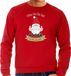 Bellatio Decorations foute kersttrui/sweater heren - Kado Gnoom - rood - Kerst kabouter XXL