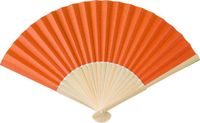Merkloos Handwaaier/Spaanse Waaier - Oranje - Bamboe/Papier - 36 x 21 cm