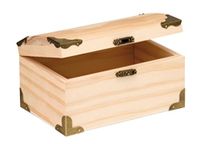 GLOREX 6 2003 352 Houten schatkist, naturel, 15 x 9,5 x 8 cm