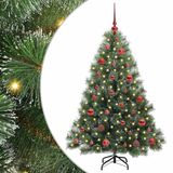 vidaXL Kunstkerstboom met 150 LED, standaard, groen, 150 cm, PE en PVC