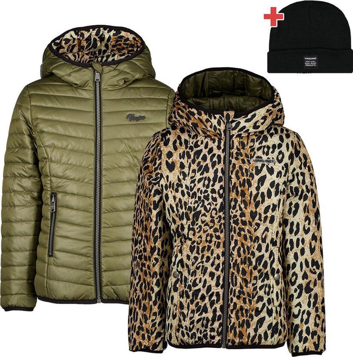 Vingino Tajra Reversible Jacket with Leopard Print - Girls
