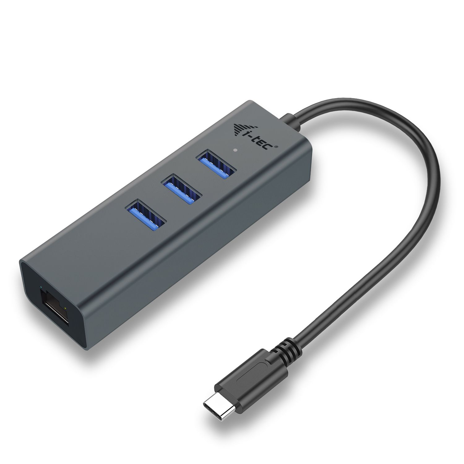 i-tec USB-C Hub - 3x USB 3.2 Gen 1 Type-A + Gigabit Ethernet - Grey