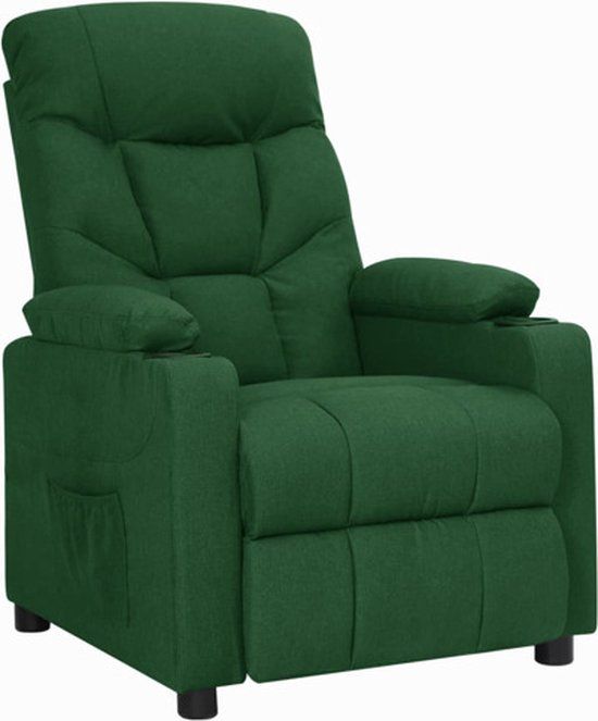 vidaXL Fauteuil verstelbaar stof donkergroen