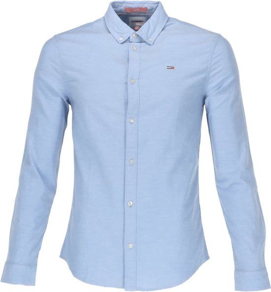 Tommy Jeans TJM Slim Stretch Oxford Shirt - Heren - Lichtblauw - Maat L