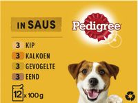 Pedigree - Adult 1+ - Hondenvoer in saus - gevogelte - Maaltijdzakjes 12 x 100 gr