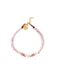 SINGULARU - Amulet Rose Quartz Armband. Staal met 18Kt Goud Plating en Natuurlijke Stenen. Sieraden voor Vrouwen