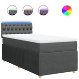 VidaXL Boxspring met matras stof donkergrijs 180x200 cm