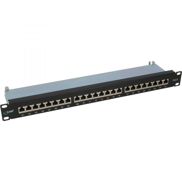 Inline 4043718076215 Patch panel - Zwart - 24 Connectors - Rekmontage