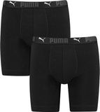 Puma 2-pack extra lange pijpjes boxershorts heren - Anti schuur onderbroek mannen - Katoen - XL - Zwart