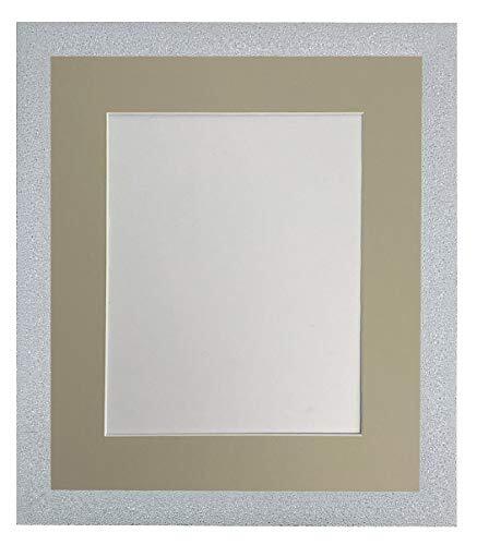 FRAMES BY POST glitter, witte fotolijst, passepartout, 17,8 x 12,7 cm, afbeeldingsgrootte 12,7 x 8,9 cm, kunststof glas, lichtgrijze houder, 7 x 5 afbeeldingsformaat 5 x 3,5 inch