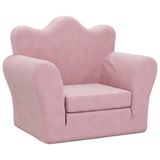 vidaXL Kinderslaapbank - zacht - pluche - roze