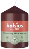 Bolsius - Gladde Stompkaarsen - Bordeauxrood - 8 cm - 6 Stuks