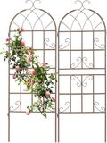 Relaxdays Klimplantenrek, Set van 2, H x B 150 x 50 cm, Vrijstaand, Bruin