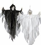 Fiestas Guirca Horror hangdecoratie spook - geest pop - zwart - 75 cm