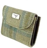 Glen Appin of Scotland Glen Appin Dames Portemonnee Jura Beige Stewart en zacht Groen - Harris Tweed