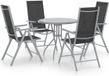 vidaXL 5-delige Tuinset Aluminium en Textileen Zilverkleurig