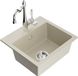 Mexen Milo évier en granit 1 bac avec robinet de cuisine Carla, beige