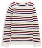 Tom Tailor - Pull en maille en coton biologique à encolure bateau - Taille M - red brown ottoman