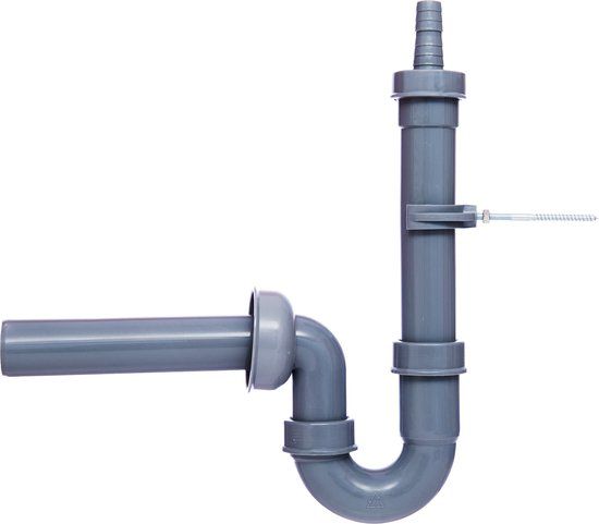KIRCHHOFF ECO-SAVE buissifon voor wasmachine, Grijs, 1 1/2" x 40 mm, met 3/4" toestelaansluiting