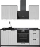 Vicco Eenpersoonskeuken Fame-Line, Wit Landhuis/Antraciet, 190 cm, WB Antraciet