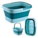 Relaxdays Voetbad, Opvouwbaar, Noppen, Handvatten, Turkooisblauw