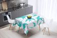 Bonamaison Tafelkleed, Anti-Mold, Sneldrogend, Waterdicht, 100% Polyester Tafellaken, Turkoois, wit, 140 x 140 Cm