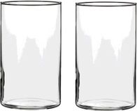 Mica Decorations Vaas - 2x - cilinder - helder - glas - D12 x H20 cm - Transparant