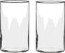 Mica Decorations Vaas - 2x - cilinder - helder - glas - D12 x H20 cm - Transparant