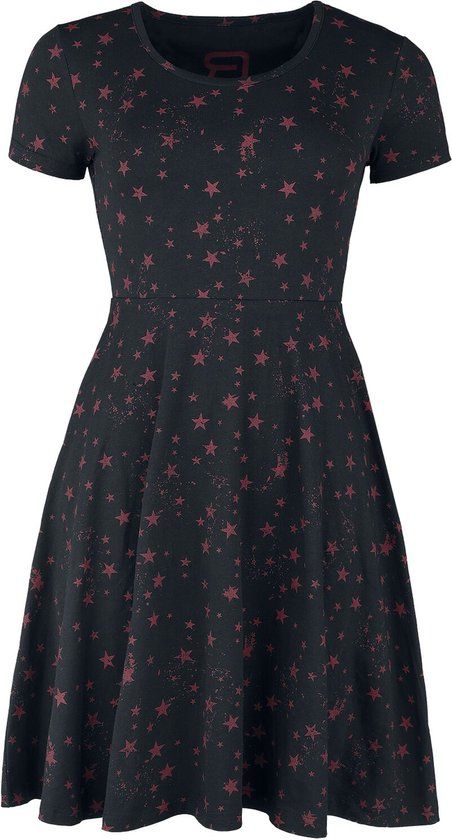 R.E.D. by EMP Jurkje met sterrenprint - Zwart - Dames - XS