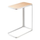 Yamazaki 7202 FRAME Side Table, white, Steel/Wood, 24 x 45 x 52 cm